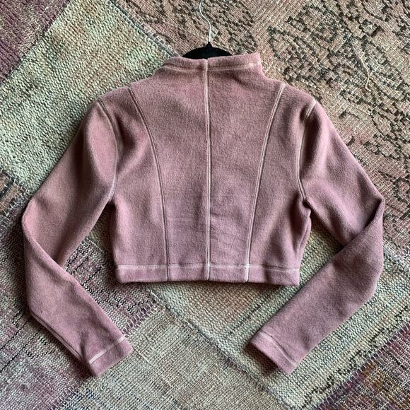 Out From Under MEDIUM Bethany Crop fleece purple mauve zip jacket - Picture 2 of 3